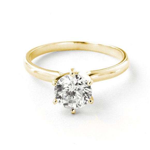 Galaxy Gold Products Jewelry - 14K. GOLD RING WITH 1.0 CT. SI3, F-G DIAMOND